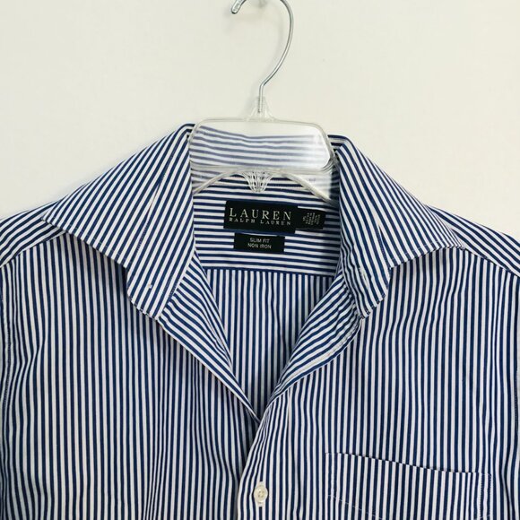 Lauren Ralph Lauren Men's Slim Fit Non Iron Button Up Shirt Size 15 (32/33) - Picture 2 of 9